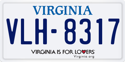 VA license plate VLH8317