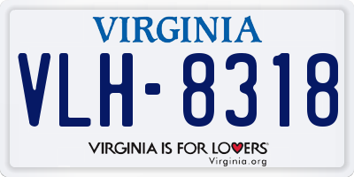 VA license plate VLH8318