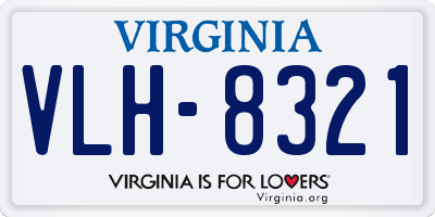 VA license plate VLH8321