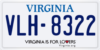 VA license plate VLH8322