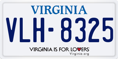 VA license plate VLH8325