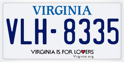 VA license plate VLH8335