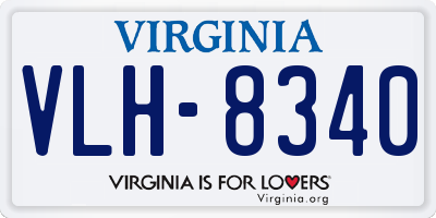 VA license plate VLH8340