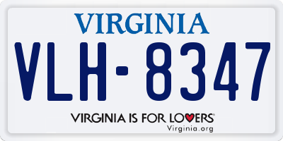 VA license plate VLH8347