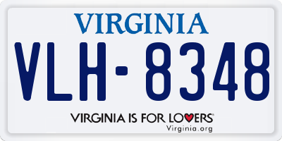 VA license plate VLH8348