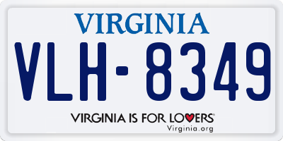 VA license plate VLH8349