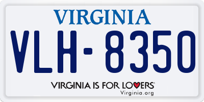 VA license plate VLH8350