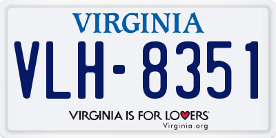VA license plate VLH8351
