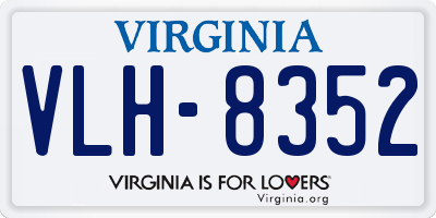 VA license plate VLH8352