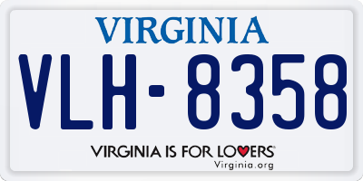 VA license plate VLH8358