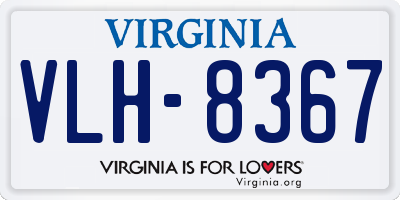 VA license plate VLH8367