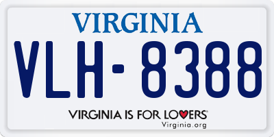 VA license plate VLH8388
