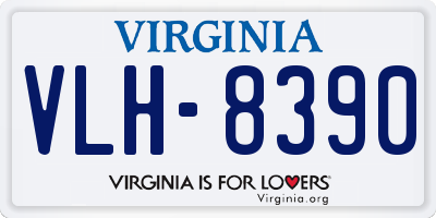 VA license plate VLH8390