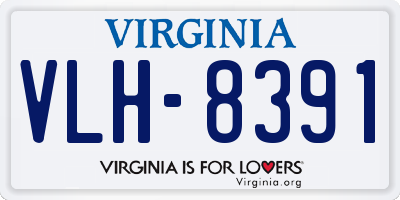 VA license plate VLH8391
