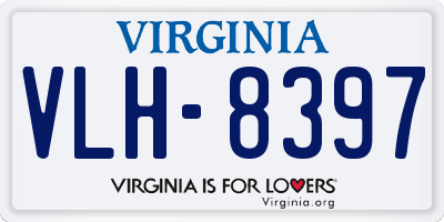 VA license plate VLH8397