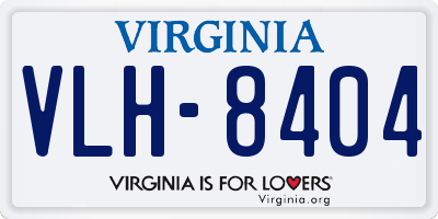 VA license plate VLH8404
