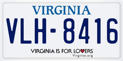 VA license plate VLH8416