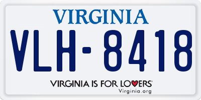 VA license plate VLH8418