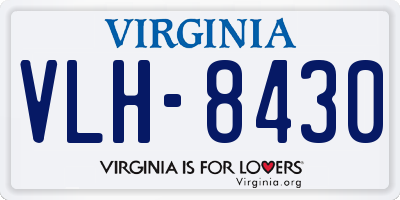 VA license plate VLH8430