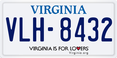 VA license plate VLH8432
