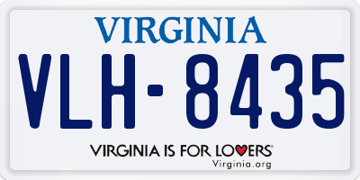 VA license plate VLH8435