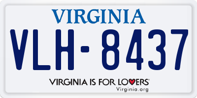 VA license plate VLH8437