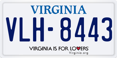 VA license plate VLH8443