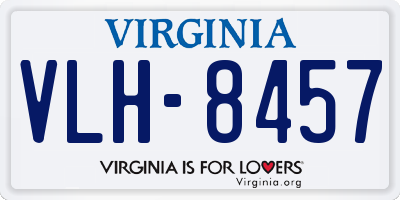 VA license plate VLH8457
