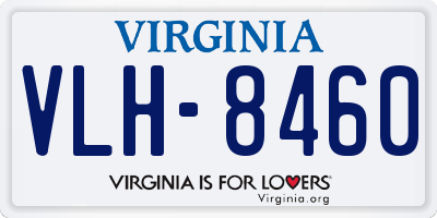 VA license plate VLH8460
