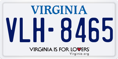 VA license plate VLH8465