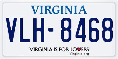 VA license plate VLH8468