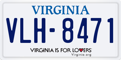 VA license plate VLH8471