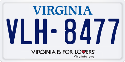 VA license plate VLH8477