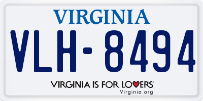 VA license plate VLH8494