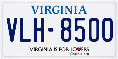 VA license plate VLH8500