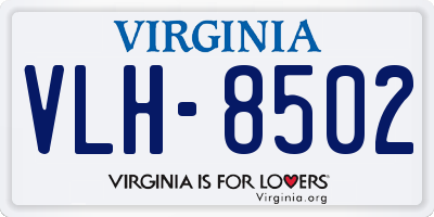 VA license plate VLH8502