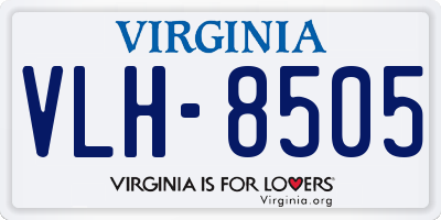 VA license plate VLH8505