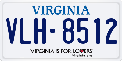 VA license plate VLH8512