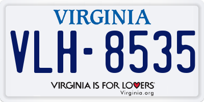 VA license plate VLH8535