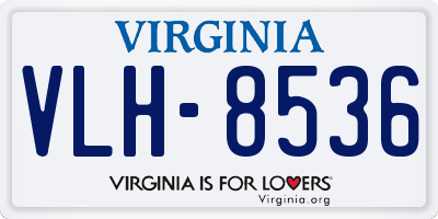 VA license plate VLH8536