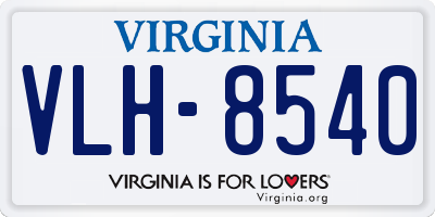 VA license plate VLH8540