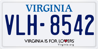 VA license plate VLH8542