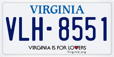 VA license plate VLH8551