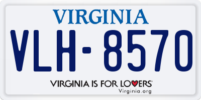 VA license plate VLH8570