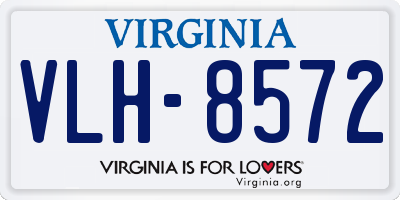 VA license plate VLH8572