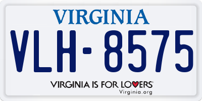 VA license plate VLH8575