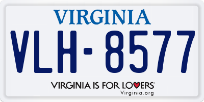 VA license plate VLH8577