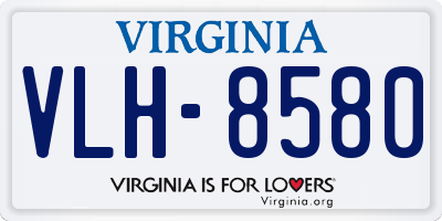 VA license plate VLH8580