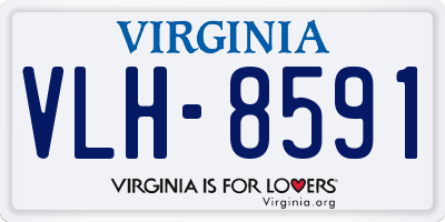 VA license plate VLH8591