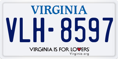 VA license plate VLH8597